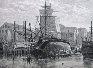 An_Old_Whaler_Hove_Down_For_Repairs,_Near_New_Bedford